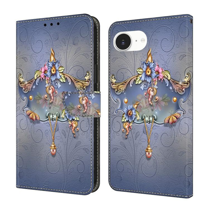 Funda para teléfono de cuero vegano pintado con efecto cristal, For iPhone 17e / 16e, For iPhone 17 Pro Max, For iPhone 17 Pro, For iPhone 17, For iPhone Air, For iPhone 16 Pro Max