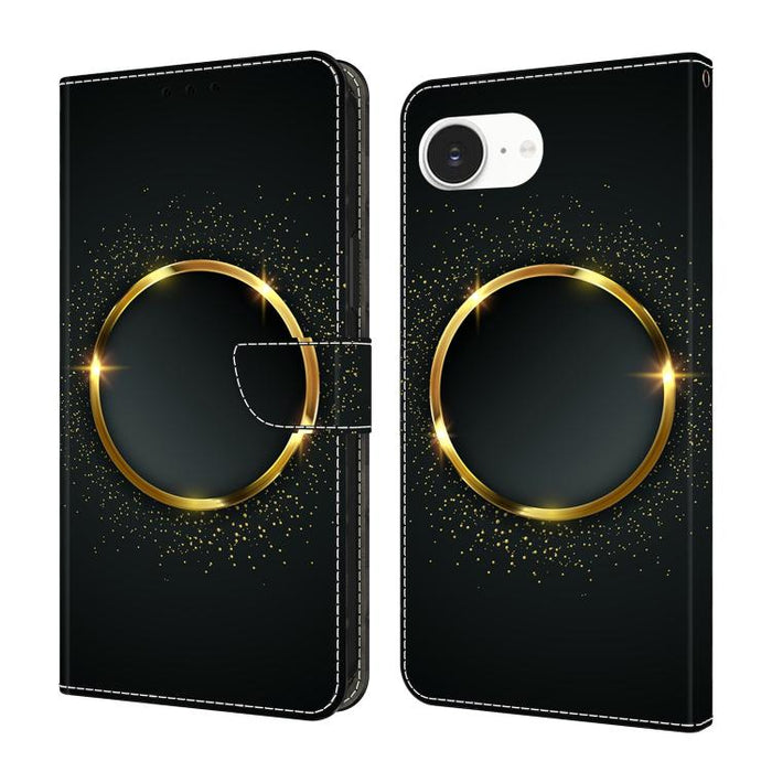 Funda para teléfono de cuero vegano pintado con efecto cristal, For iPhone 17e / 16e, For iPhone 17 Pro Max, For iPhone 17 Pro, For iPhone 17, For iPhone Air, For iPhone 16 Pro Max