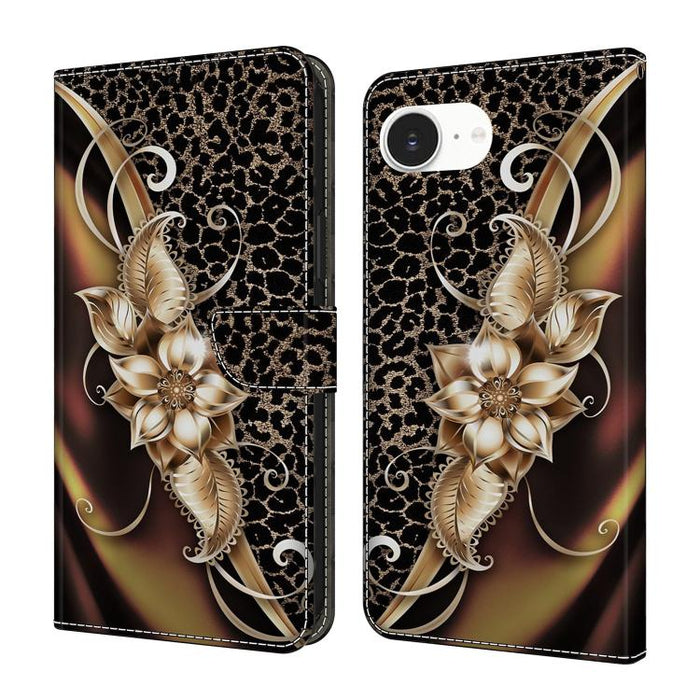 Funda para teléfono de cuero vegano pintado con efecto cristal, For iPhone 17e / 16e, For iPhone 17 Pro Max, For iPhone 17 Pro, For iPhone 17, For iPhone Air, For iPhone 16 Pro Max
