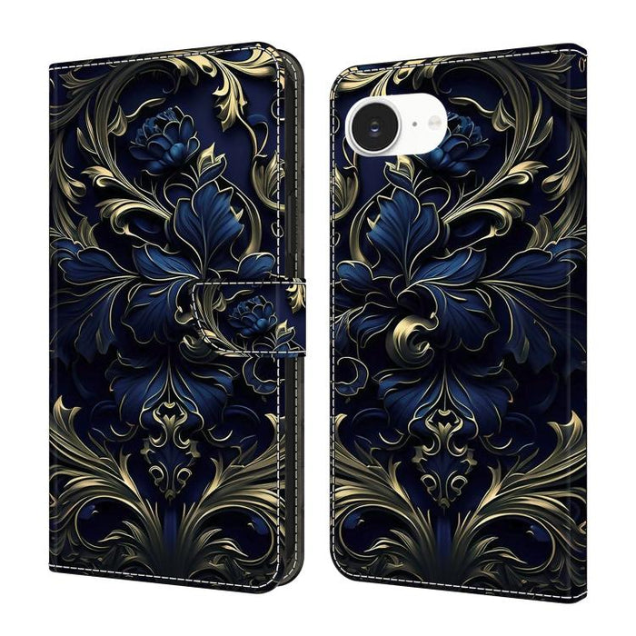 Funda para teléfono de cuero vegano pintado con efecto cristal, For iPhone 17e / 16e, For iPhone 17 Pro Max, For iPhone 17 Pro, For iPhone 17, For iPhone Air, For iPhone 16 Pro Max