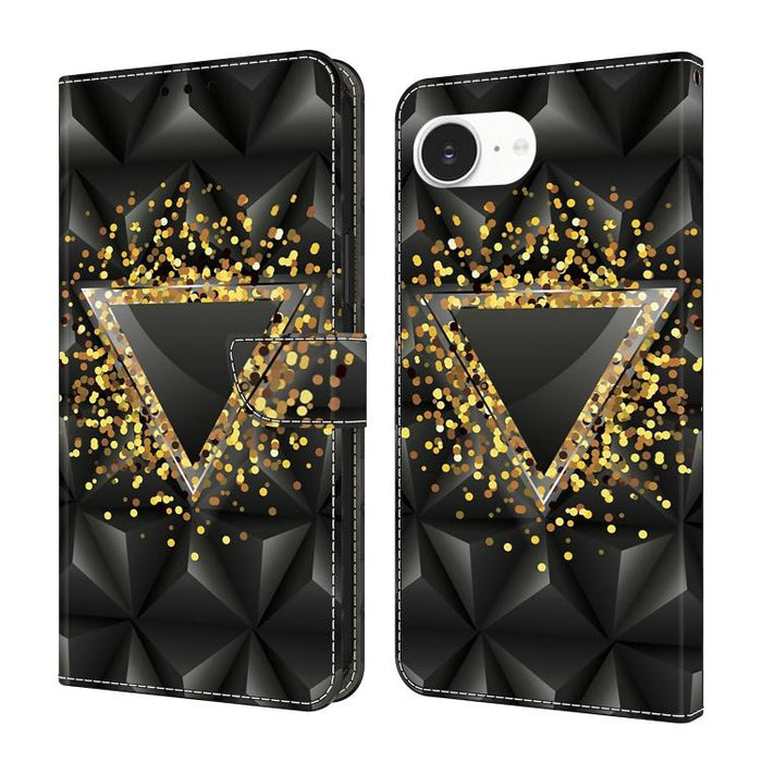 Funda para teléfono de cuero vegano pintado con efecto cristal, For iPhone 17e / 16e, For iPhone 17 Pro Max, For iPhone 17 Pro, For iPhone 17, For iPhone Air, For iPhone 16 Pro Max