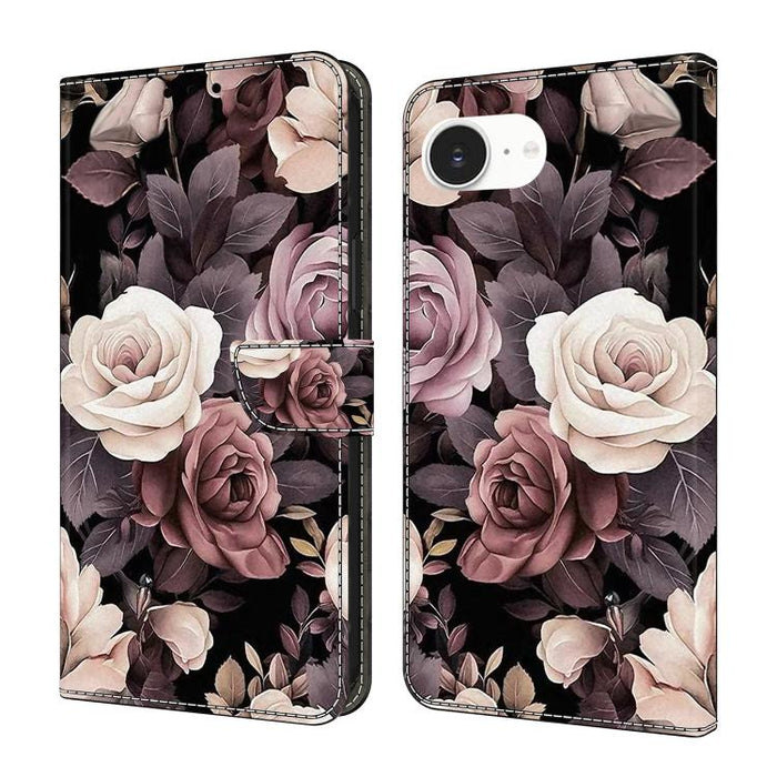 Funda para teléfono de cuero vegano pintado con efecto cristal, For iPhone 17e / 16e, For iPhone 17 Pro Max, For iPhone 17 Pro, For iPhone 17, For iPhone Air, For iPhone 16 Pro Max