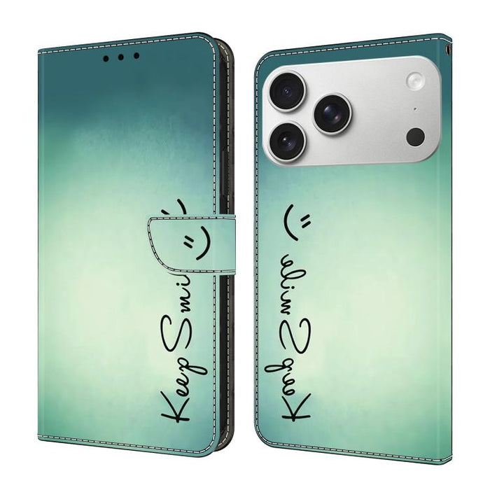 Funda para teléfono de cuero vegano pintado con efecto cristal, For iPhone 17e / 16e, For iPhone 17 Pro Max, For iPhone 17 Pro, For iPhone 17, For iPhone Air, For iPhone 16 Pro Max