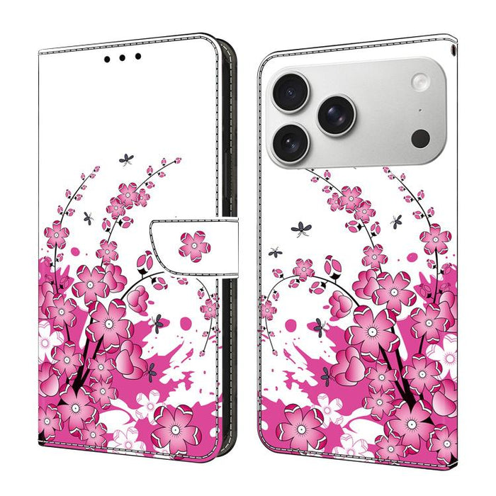 Funda para teléfono de cuero vegano pintado con efecto cristal, For iPhone 17e / 16e, For iPhone 17 Pro Max, For iPhone 17 Pro, For iPhone 17, For iPhone Air, For iPhone 16 Pro Max