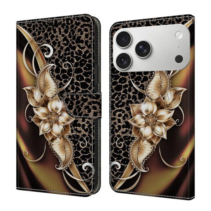 Funda para teléfono de cuero vegano pintado con efecto cristal, For iPhone 17e / 16e, For iPhone 17 Pro Max, For iPhone 17 Pro, For iPhone 17, For iPhone Air, For iPhone 16 Pro Max