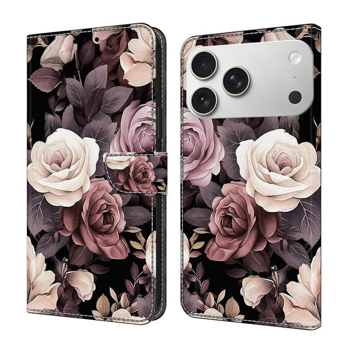 Funda para teléfono de cuero vegano pintado con efecto cristal, For iPhone 17e / 16e, For iPhone 17 Pro Max, For iPhone 17 Pro, For iPhone 17, For iPhone Air, For iPhone 16 Pro Max