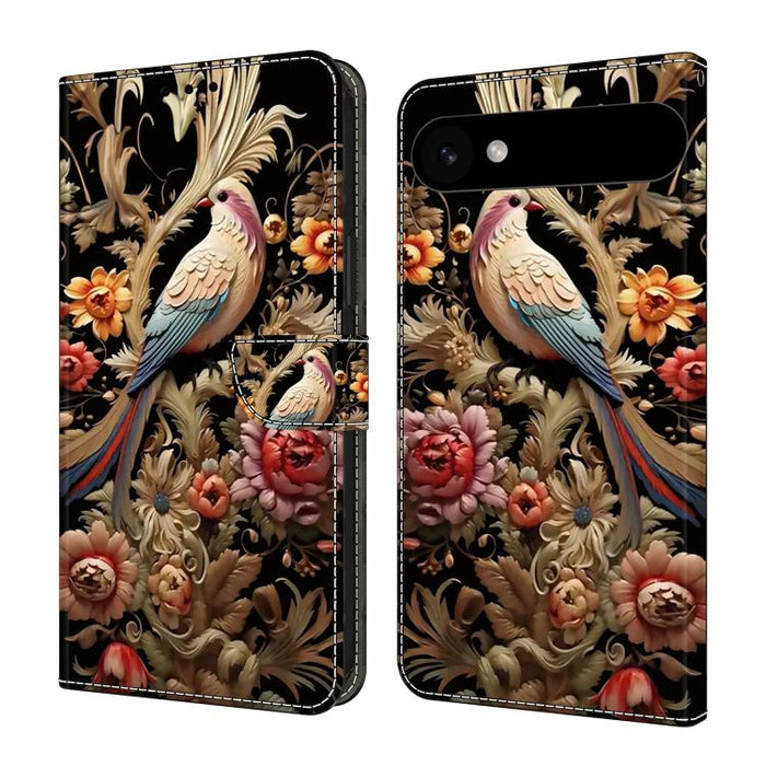 Funda para teléfono de cuero vegano pintado con efecto cristal, For iPhone 17e / 16e, For iPhone 17 Pro Max, For iPhone 17 Pro, For iPhone 17, For iPhone Air, For iPhone 16 Pro Max