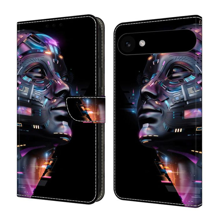 Funda para teléfono de cuero vegano pintado con efecto cristal, For iPhone 17e / 16e, For iPhone 17 Pro Max, For iPhone 17 Pro, For iPhone 17, For iPhone Air, For iPhone 16 Pro Max