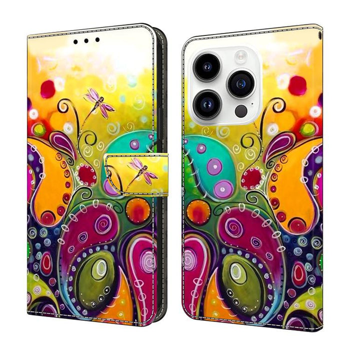 Funda para teléfono de cuero vegano pintado con efecto cristal, For iPhone 17e / 16e, For iPhone 17 Pro Max, For iPhone 17 Pro, For iPhone 17, For iPhone Air, For iPhone 16 Pro Max