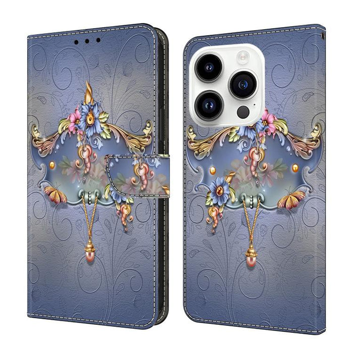Funda para teléfono de cuero vegano pintado con efecto cristal, For iPhone 17e / 16e, For iPhone 17 Pro Max, For iPhone 17 Pro, For iPhone 17, For iPhone Air, For iPhone 16 Pro Max