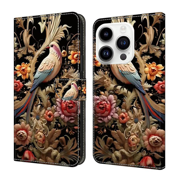 Funda para teléfono de cuero vegano pintado con efecto cristal, For iPhone 17e / 16e, For iPhone 17 Pro Max, For iPhone 17 Pro, For iPhone 17, For iPhone Air, For iPhone 16 Pro Max