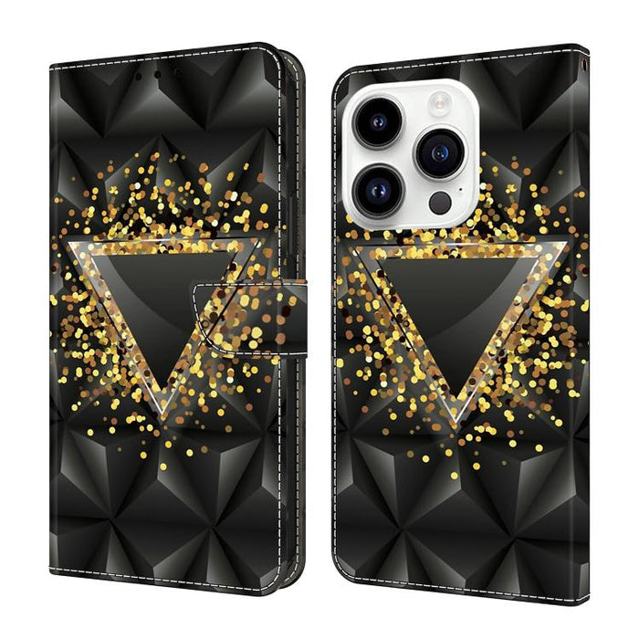Funda para teléfono de cuero vegano pintado con efecto cristal, For iPhone 17e / 16e, For iPhone 17 Pro Max, For iPhone 17 Pro, For iPhone 17, For iPhone Air, For iPhone 16 Pro Max