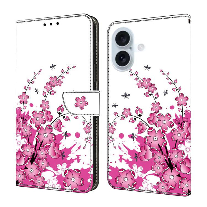 Funda para teléfono de cuero vegano pintado con efecto cristal, For iPhone 16 Pro, For iPhone 16, For iPhone 15 Pro Max, For iPhone 15 Pro, For iPhone 14 / 13, For iPhone 14 Pro