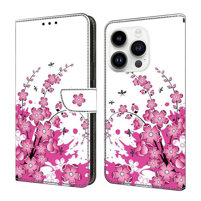 Funda para teléfono de cuero vegano pintado con efecto cristal, For iPhone 16 Pro, For iPhone 16, For iPhone 15 Pro Max, For iPhone 15 Pro, For iPhone 14 / 13, For iPhone 14 Pro
