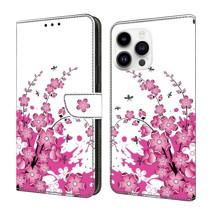 Funda para teléfono de cuero vegano pintado con efecto cristal, For iPhone 16 Pro, For iPhone 16, For iPhone 15 Pro Max, For iPhone 15 Pro, For iPhone 14 / 13, For iPhone 14 Pro