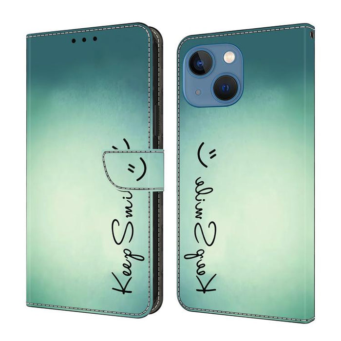 Funda para teléfono de cuero vegano pintado con efecto cristal, For iPhone 16 Pro, For iPhone 16, For iPhone 15 Pro Max, For iPhone 15 Pro, For iPhone 14 / 13, For iPhone 14 Pro