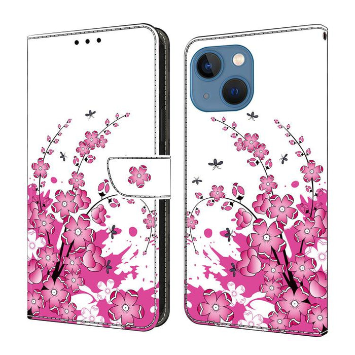Funda para teléfono de cuero vegano pintado con efecto cristal, For iPhone 16 Pro, For iPhone 16, For iPhone 15 Pro Max, For iPhone 15 Pro, For iPhone 14 / 13, For iPhone 14 Pro