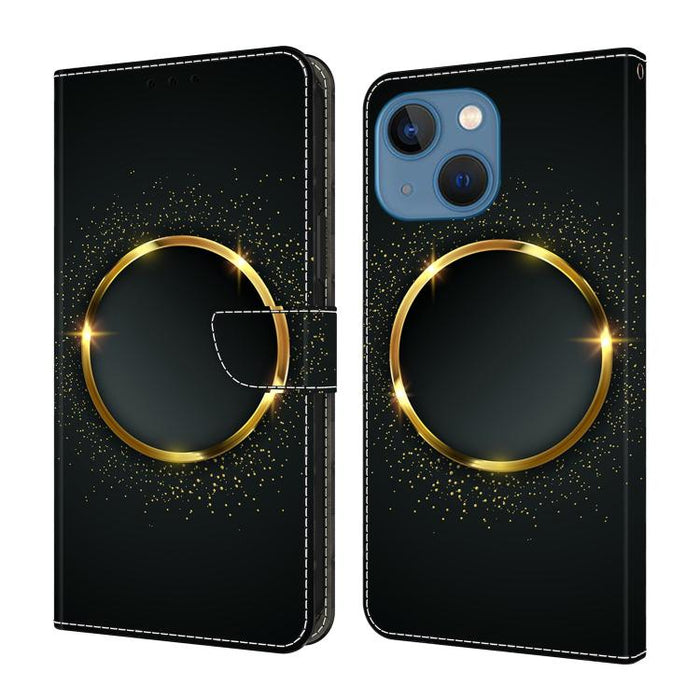 Funda para teléfono de cuero vegano pintado con efecto cristal, For iPhone 16 Pro, For iPhone 16, For iPhone 15 Pro Max, For iPhone 15 Pro, For iPhone 14 / 13, For iPhone 14 Pro
