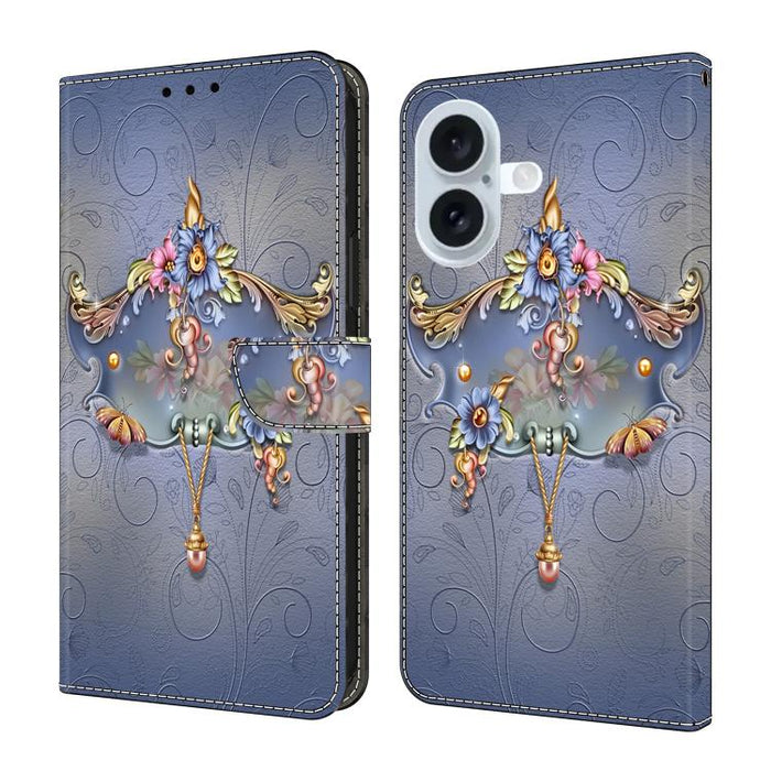 Funda para teléfono de cuero vegano pintado con efecto cristal, For iPhone 17e / 16e, For iPhone 17 Pro Max, For iPhone 17 Pro, For iPhone 17, For iPhone Air, For iPhone 16 Pro Max