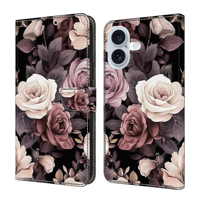 Funda para teléfono de cuero vegano pintado con efecto cristal, For iPhone 17e / 16e, For iPhone 17 Pro Max, For iPhone 17 Pro, For iPhone 17, For iPhone Air, For iPhone 16 Pro Max