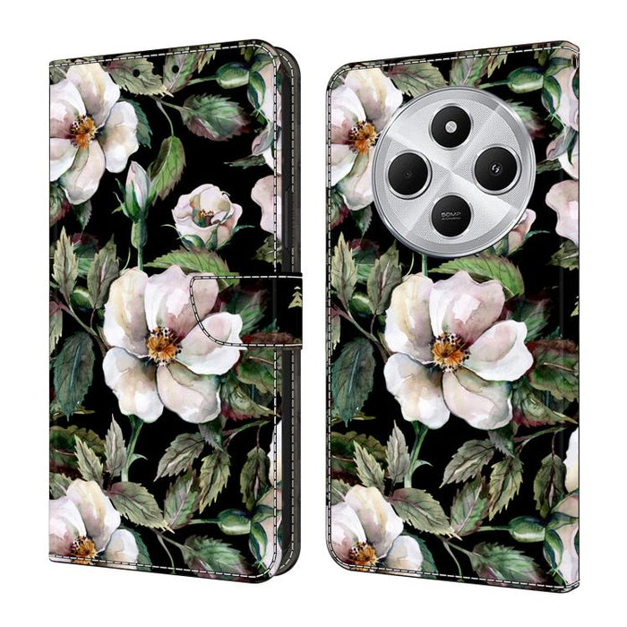 Funda para teléfono de cuero vegano pintado con efecto cristal, For Redmi 13C 4G / 5G, For Redmi Note 13 Pro+