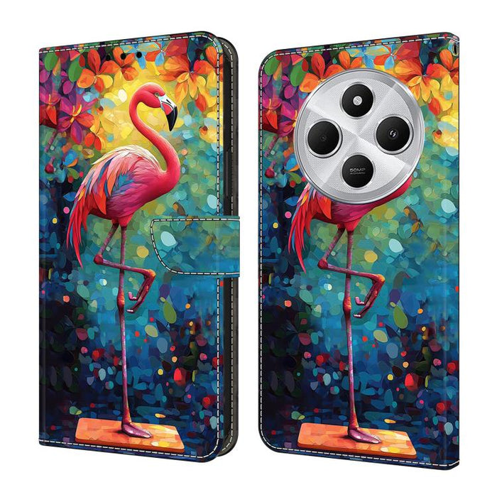 Funda para teléfono de cuero vegano pintado con efecto cristal, For Redmi Note 14 Pro 4G / 5G, For Redmi Note 14 4G 163.25mm, For Redmi Note 14 5G, For Redmi 14C 4G, For Redmi Note 13 5G, For Redmi Note 13 4G