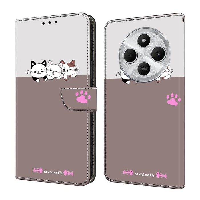 Funda para teléfono de cuero vegano pintado con efecto cristal, For Redmi Note 14 Pro 4G / 5G, For Redmi Note 14 4G 163.25mm, For Redmi Note 14 5G, For Redmi 14C 4G, For Redmi Note 13 5G, For Redmi Note 13 4G