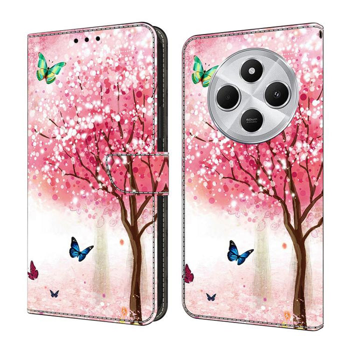Funda para teléfono de cuero vegano pintado con efecto cristal, For Redmi Note 14 Pro 4G / 5G, For Redmi Note 14 4G 163.25mm, For Redmi Note 14 5G, For Redmi 14C 4G, For Redmi Note 13 5G, For Redmi Note 13 4G