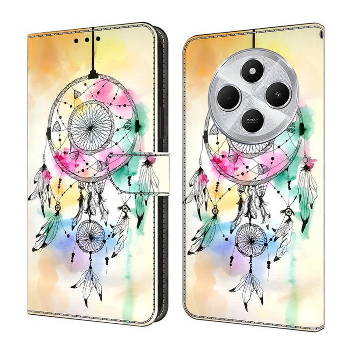 Funda para teléfono de cuero vegano pintado con efecto cristal, For Redmi Note 14 Pro 4G / 5G, For Redmi Note 14 4G 163.25mm, For Redmi Note 14 5G, For Redmi 14C 4G, For Redmi Note 13 5G, For Redmi Note 13 4G