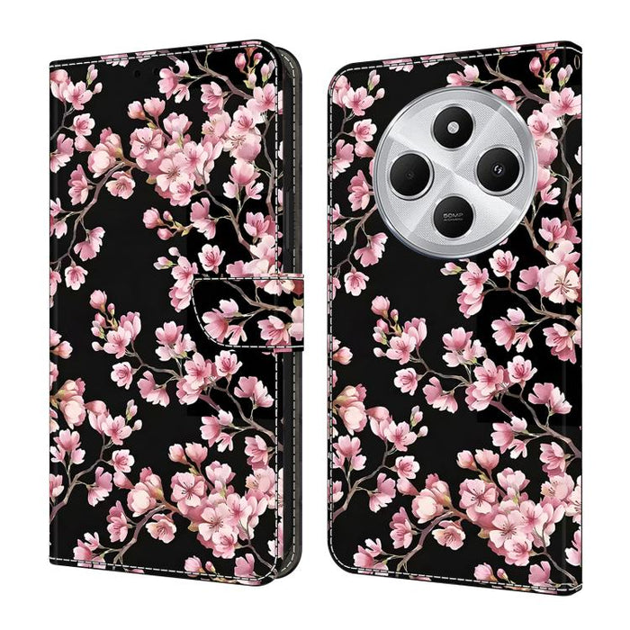 Funda para teléfono de cuero vegano pintado con efecto cristal, For Redmi Note 14 Pro 4G / 5G, For Redmi Note 14 4G 163.25mm, For Redmi Note 14 5G, For Redmi 14C 4G, For Redmi Note 13 5G, For Redmi Note 13 4G