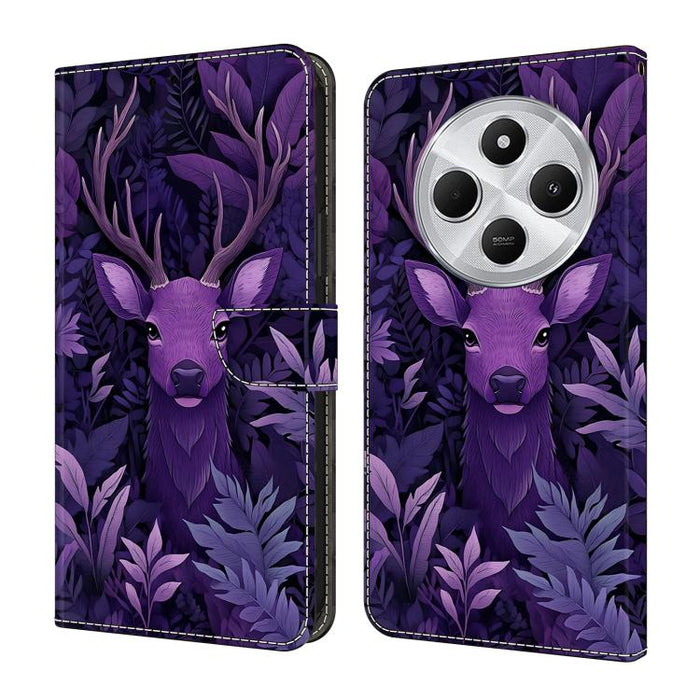 Funda para teléfono de cuero vegano pintado con efecto cristal, For Redmi Note 14 Pro 4G / 5G, For Redmi Note 14 4G 163.25mm, For Redmi Note 14 5G, For Redmi 14C 4G, For Redmi Note 13 5G, For Redmi Note 13 4G