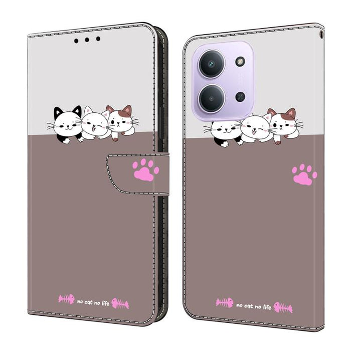 Funda para teléfono de cuero vegano pintado con efecto cristal, For Redmi Note 15 5G / 4G Global 164mm, For Redmi Note 15 Pro 5G Global 163.6mm, For Redmi 15C 5G / 4G EU 173mm, For Redmi 15C 5G / 4G Global 171mm, For Redmi Note 14 4G 164.84mm          ...