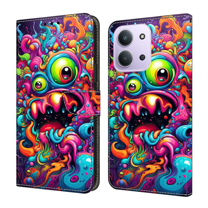 Funda para teléfono de cuero vegano pintado con efecto cristal, For Redmi Note 15 5G / 4G Global 164mm, For Redmi Note 15 Pro 5G Global 163.6mm, For Redmi 15C 5G / 4G EU 173mm, For Redmi 15C 5G / 4G Global 171mm, For Redmi Note 14 4G 164.84mm          ...