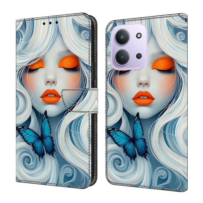 Funda para teléfono de cuero vegano pintado con efecto cristal, For Redmi Note 15 5G / 4G Global 164mm, For Redmi Note 15 Pro 5G Global 163.6mm, For Redmi 15C 5G / 4G EU 173mm, For Redmi 15C 5G / 4G Global 171mm, For Redmi Note 14 4G 164.84mm          ...