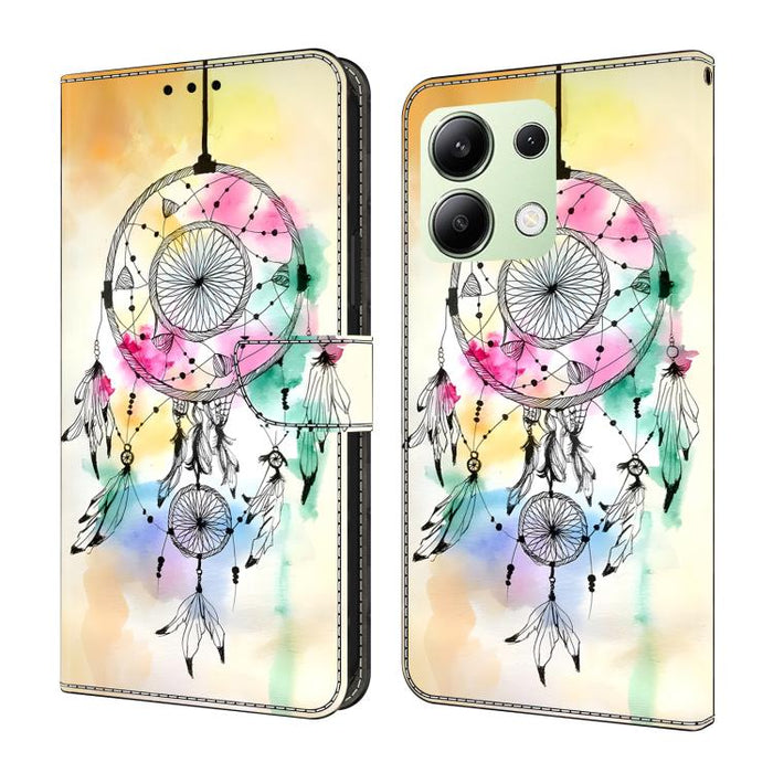 Funda para teléfono de cuero vegano pintado con efecto cristal, For Redmi 13C 4G / 5G, For Redmi Note 13 Pro+