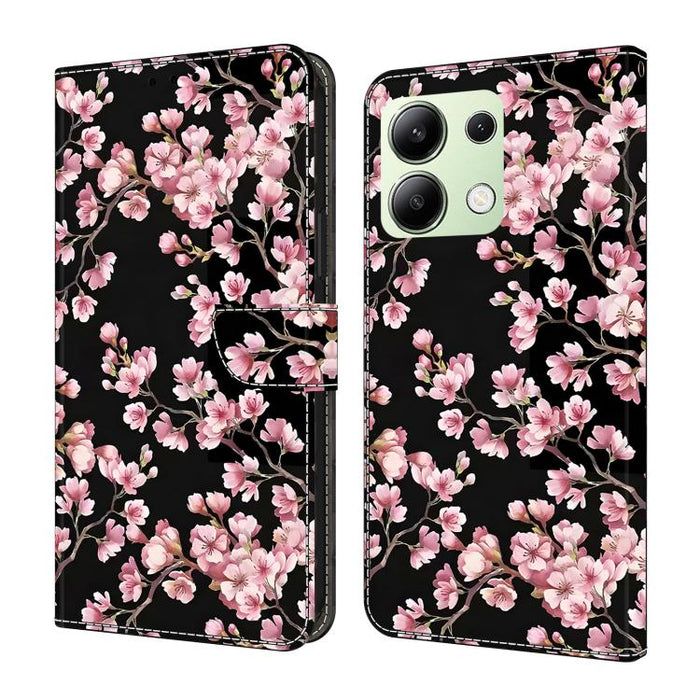 Funda para teléfono de cuero vegano pintado con efecto cristal, For Redmi Note 14 Pro 4G / 5G, For Redmi Note 14 4G 163.25mm, For Redmi Note 14 5G, For Redmi 14C 4G, For Redmi Note 13 5G, For Redmi Note 13 4G