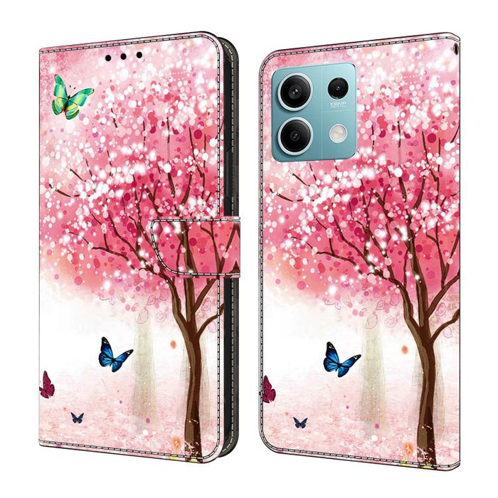 Funda para teléfono de cuero vegano pintado con efecto cristal, For Redmi Note 14 Pro 4G / 5G, For Redmi Note 14 4G 163.25mm, For Redmi Note 14 5G, For Redmi 14C 4G, For Redmi Note 13 5G, For Redmi Note 13 4G