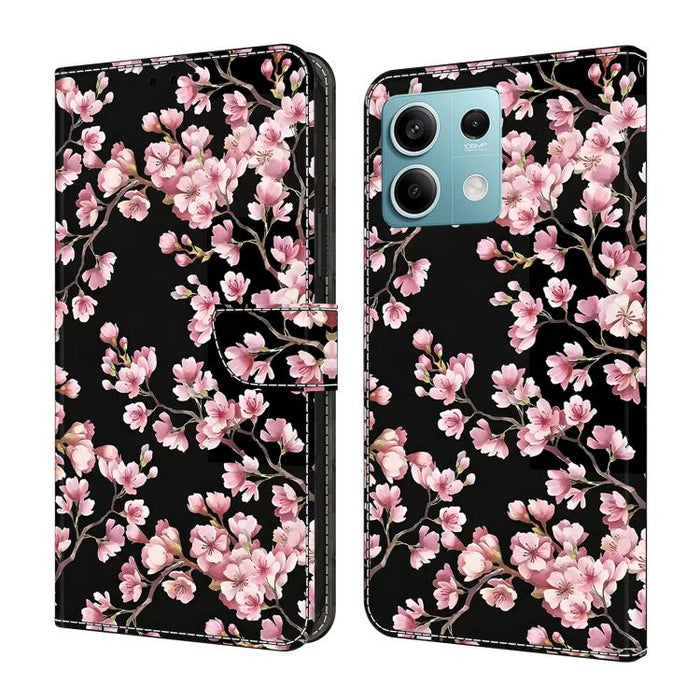 Funda para teléfono de cuero vegano pintado con efecto cristal, For Redmi 13C 4G / 5G, For Redmi Note 13 Pro+