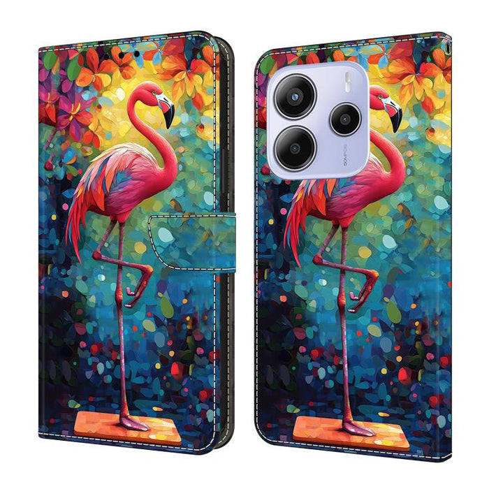 Funda para teléfono de cuero vegano pintado con efecto cristal, For Redmi Note 15 5G / 4G Global 164mm, For Redmi Note 15 Pro 5G Global 163.6mm, For Redmi 15C 5G / 4G EU 173mm, For Redmi 15C 5G / 4G Global 171mm, For Redmi Note 14 4G 164.84mm          ...