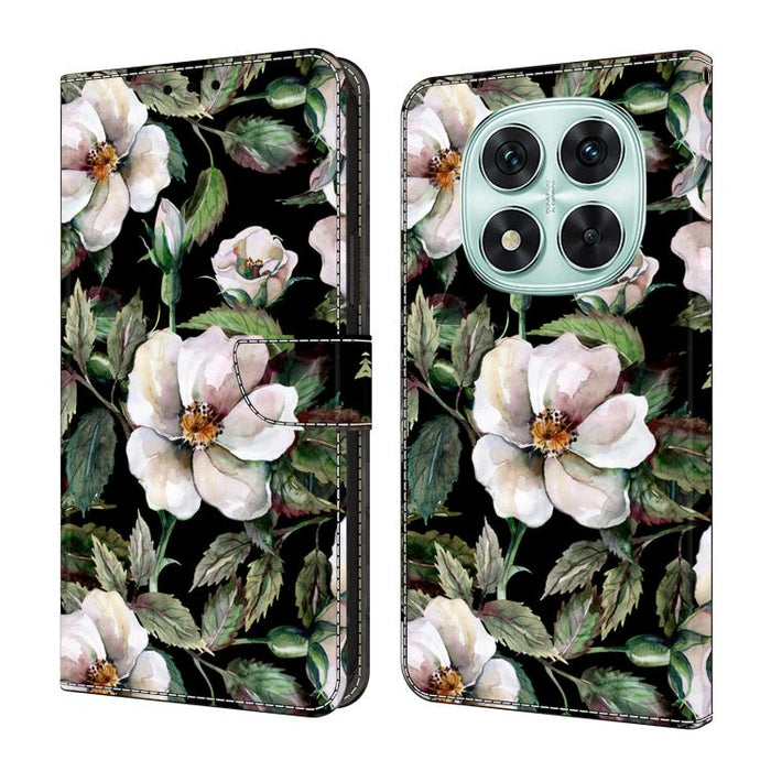 Funda para teléfono de cuero vegano pintado con efecto cristal, For Redmi Note 14 Pro 4G / 5G, For Redmi Note 14 4G 163.25mm, For Redmi Note 14 5G, For Redmi 14C 4G, For Redmi Note 13 5G, For Redmi Note 13 4G