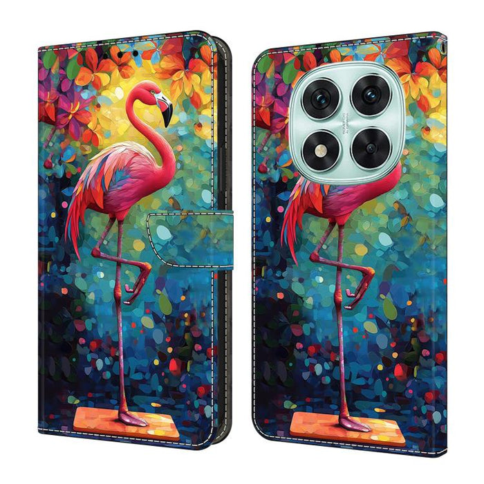 Funda para teléfono de cuero vegano pintado con efecto cristal, For Redmi Note 14 Pro 4G / 5G, For Redmi Note 14 4G 163.25mm, For Redmi Note 14 5G, For Redmi 14C 4G, For Redmi Note 13 5G, For Redmi Note 13 4G