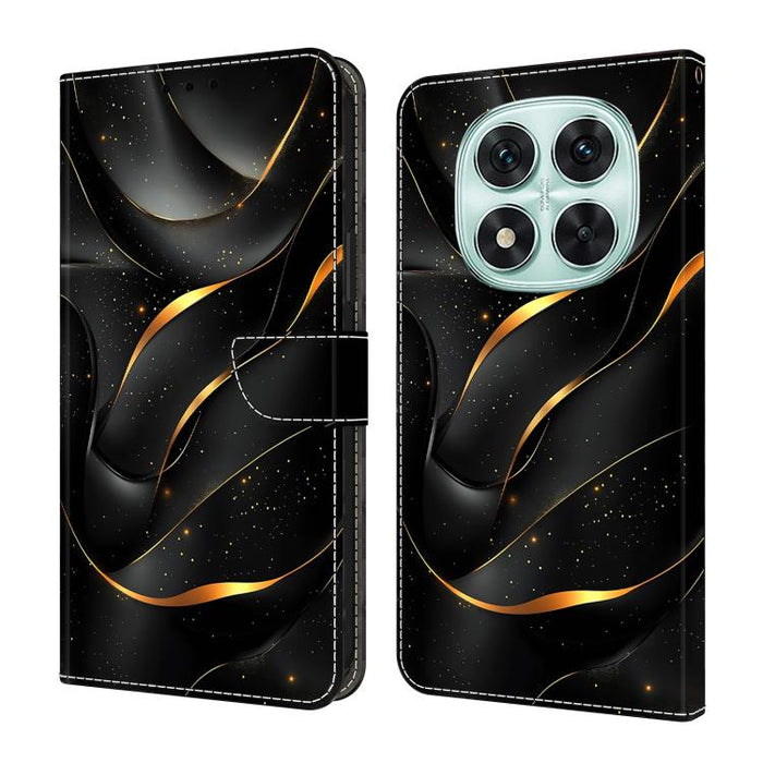 Funda para teléfono de cuero vegano pintado con efecto cristal, For Redmi Note 14 Pro 4G / 5G, For Redmi Note 14 4G 163.25mm, For Redmi Note 14 5G, For Redmi 14C 4G, For Redmi Note 13 5G, For Redmi Note 13 4G