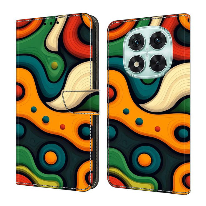 Funda para teléfono de cuero vegano pintado con efecto cristal, For Redmi Note 14 Pro 4G / 5G, For Redmi Note 14 4G 163.25mm, For Redmi Note 14 5G, For Redmi 14C 4G, For Redmi Note 13 5G, For Redmi Note 13 4G