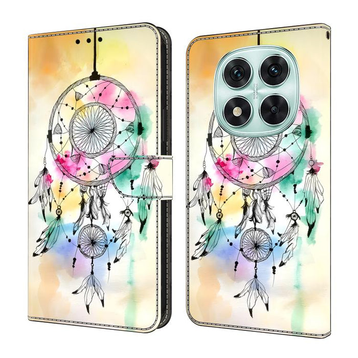 Funda para teléfono de cuero vegano pintado con efecto cristal, For Redmi Note 14 Pro 4G / 5G, For Redmi Note 14 4G 163.25mm, For Redmi Note 14 5G, For Redmi 14C 4G, For Redmi Note 13 5G, For Redmi Note 13 4G