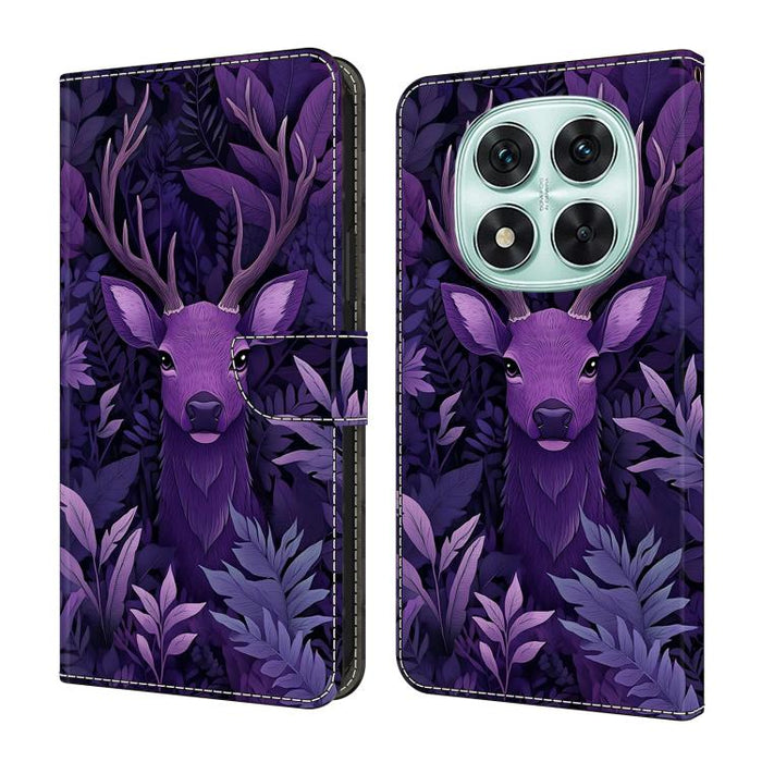 Funda para teléfono de cuero vegano pintado con efecto cristal, For Redmi Note 14 Pro 4G / 5G, For Redmi Note 14 4G 163.25mm, For Redmi Note 14 5G, For Redmi 14C 4G, For Redmi Note 13 5G, For Redmi Note 13 4G