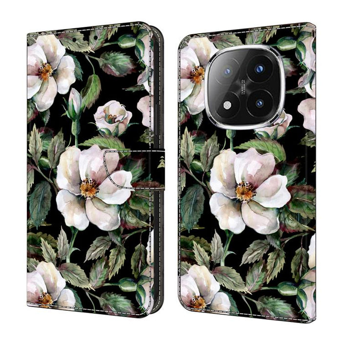 Funda para teléfono de cuero vegano pintado con efecto cristal, For Redmi Note 14 Pro 4G / 5G, For Redmi Note 14 4G 163.25mm, For Redmi Note 14 5G, For Redmi 14C 4G, For Redmi Note 13 5G, For Redmi Note 13 4G