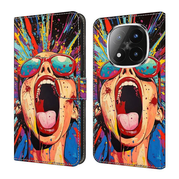 Funda para teléfono de cuero vegano pintado con efecto cristal, For Redmi Note 15 5G / 4G Global 164mm, For Redmi Note 15 Pro 5G Global 163.6mm, For Redmi 15C 5G / 4G EU 173mm, For Redmi 15C 5G / 4G Global 171mm, For Redmi Note 14 4G 164.84mm          ...