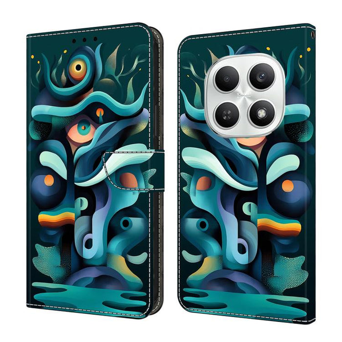 Funda para teléfono de cuero vegano pintado con efecto cristal, For Redmi Note 15 5G / 4G Global 164mm, For Redmi Note 15 Pro 5G Global 163.6mm, For Redmi 15C 5G / 4G EU 173mm, For Redmi 15C 5G / 4G Global 171mm, For Redmi Note 14 4G 164.84mm          ...