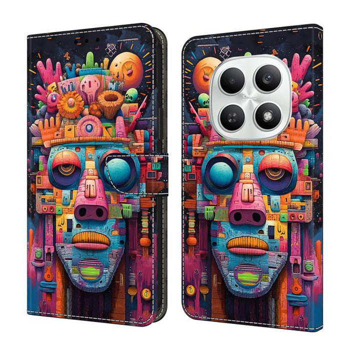 Funda para teléfono de cuero vegano pintado con efecto cristal, For Redmi Note 15 5G / 4G Global 164mm, For Redmi Note 15 Pro 5G Global 163.6mm, For Redmi 15C 5G / 4G EU 173mm, For Redmi 15C 5G / 4G Global 171mm, For Redmi Note 14 4G 164.84mm          ...