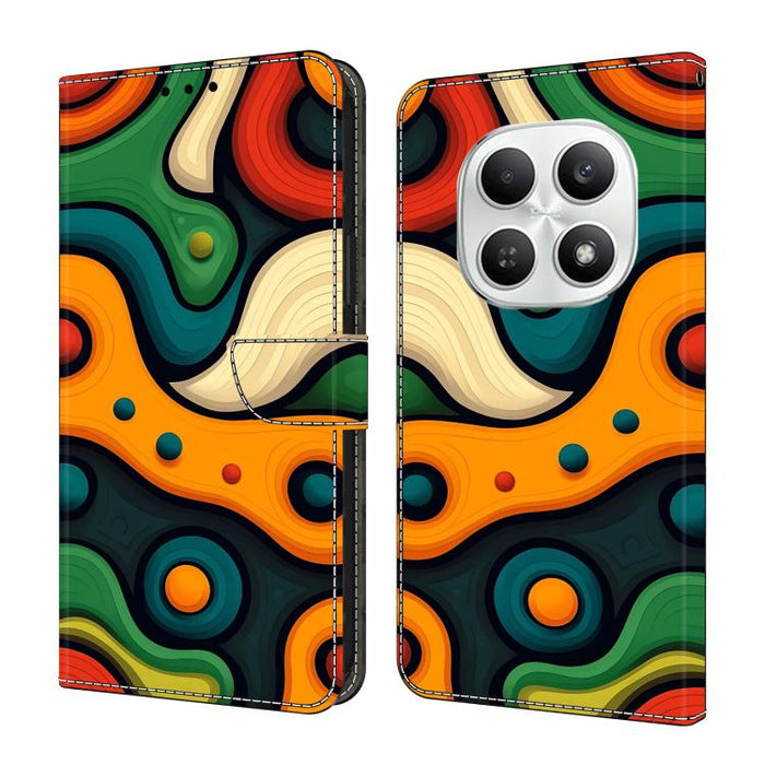 Funda para teléfono de cuero vegano pintado con efecto cristal, For Redmi Note 15 5G / 4G Global 164mm, For Redmi Note 15 Pro 5G Global 163.6mm, For Redmi 15C 5G / 4G EU 173mm, For Redmi 15C 5G / 4G Global 171mm, For Redmi Note 14 4G 164.84mm          ...